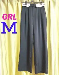 GRL グレイル　グレー ワイドパンツ　M ゆったりオフィスカジュアル　デイリー
