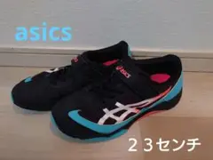 asics 23センチ　スポーツスニーカー 黒/青/ピンク