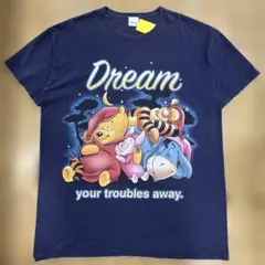 disney Tシャツ ビッグプリント 古着 ネイビー 5XLサイズ