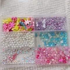 ビーズセット 多彩なデザイン ピンク ブルー ホワイト