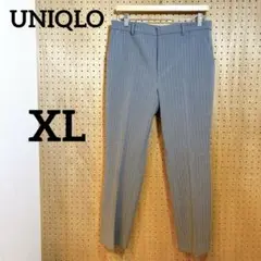 美品【UNIQLO】スラックス ストライプ グレー XL
