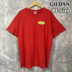 GILDAN オーバーサイズ Tシャツ バックプリント 赤 メンズ ギルダン古着