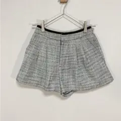 ツイードショートパンツ 白黒