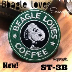 新作❤️レア‼️BEAGLE LOVES COFFEE★スヌーピー〓スタバ⌘ワッペン