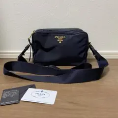 極美品 プラダ ナイロン レザー ミニショルダーバッグ 1BH089 ポシェット