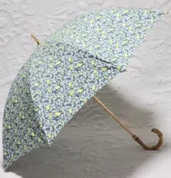 新品【晴雨兼用 長傘】小花総柄 竹手 遮熱効果エクシール 雨傘 日傘 日本製