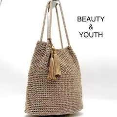 BEAUTY&YOUTH コードタッセルトートバッグ　コード編み　ゴールド