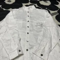 Valenza po Sports ホワイト麻.長袖シャツ