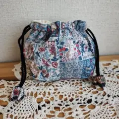②アール・ヌーヴォー 巾着袋 ハンドメイド