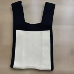 バイカラートートバッグ 黒と白 小さいサイズ