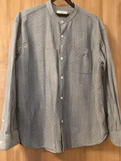ユニクロ UNIQLO リネンコットンスタンドカラーシャツ　メンズ　Lサイズ