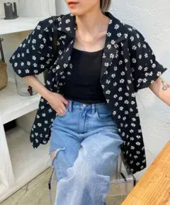 フーズフーギャラリー フラワー オープン カラー シャツ