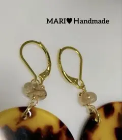 ルチルクオーツ✖️迷彩チャーム♥︎304ステンレスフレンチフックピアス