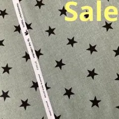 【特価】オックス　入園入学　使いやすい　星柄　ハンドメイド生地　グリーン系　A