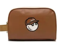 Malbon Golfゴルフポーチ ブラウン用　ツーポケット新品即発送！！
