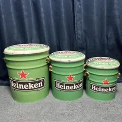 スツール Heineken(ハイネケン) ブリキ アメリカン雑貨 3個セット