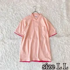 美品　ポロシャツ（L L）大きいサイズ　綿ポリエステル　ピンク系