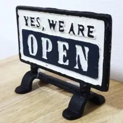 オープン クローズ 看板 店舗用 アンティーク コベントアイアン カフェお店新品