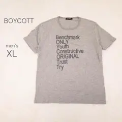 美品✨ボイコット Tシャツ【XL】大きいサイズ 英字ロゴ シンプル ゆったり