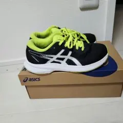 asics ランニングシューズ 黒/黄緑
