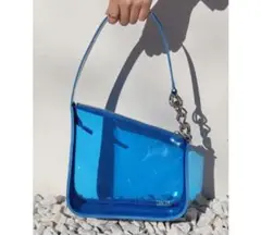 【新品】エヴリス　チェーンモチーフクリア　ハンドバック　ブルー　ショルダーバック