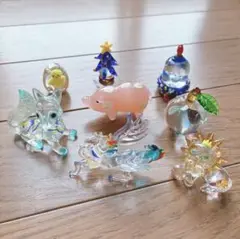 ガラス細工 8点セット 動物と植物モチーフ