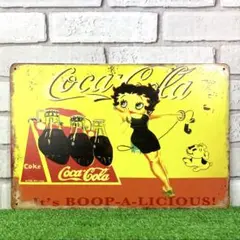 102番】コカ・コーラ ベティ ガレージ レトロ アメリカン雑貨 ブリキ看板
