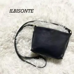 ILBISONTE クロスボディバッグ ショルダーバッグ レザー ネイビー