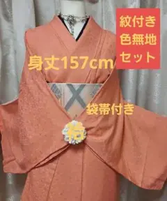 【匿名配送】袷紋付き色無地(リユース保管品)袋帯付き。