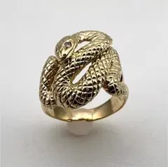 K18 リング ヘビ 蛇 ダイヤ 0.02 ct 約15.5号 9.54 g