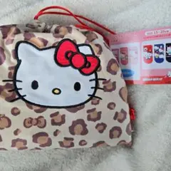 キティちゃん★6足入ソックス★靴下★キッズ★15cm～20cm★豹柄巾着付き