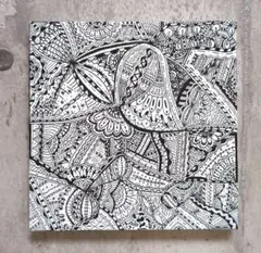 特別価格！　キャンバスアート　絵画　ゼンタングル　現代アート