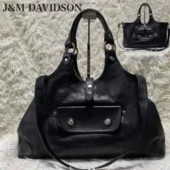 Ju0026M DAVIDSON トートバッグ 2way ショルダーバッグ A4 黒