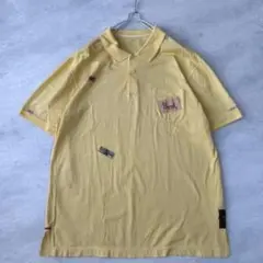 PAPAS パパス ロゴパッチ ポロシャツ LLサイズ 黄色系