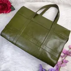 GIVENCHY ジバンシー ヴィンテージ ビジネスバック レザーバック 深緑