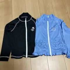 子供用ラッシュガード 黒 青 2点セット