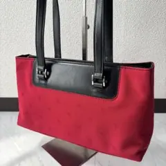ローレンラルフローレン ハンドバッグ ロゴ モノグラム レザー 肩掛けOK 赤