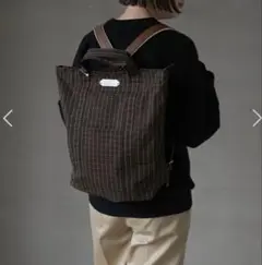 R&D.M.Co. ブラウン系チェック リュック