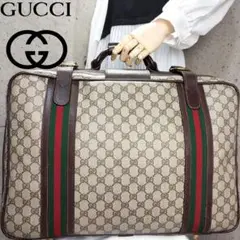 【希少】GUCCI トラベルバッグ PVC レザー シェリーライン GG柄