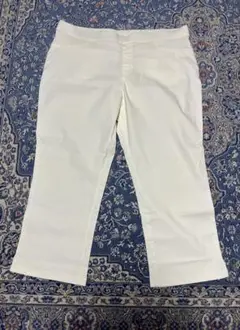 ゲリラセール[美品]4Lホワイト クロップドパンツ