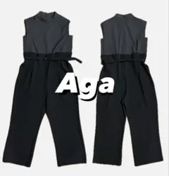 【新品・未使用】Aga Black ウエストベルトジャンプスーツ　9号