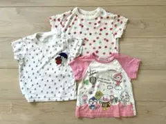 80cm半袖Tシャツ３点セット（アンパンマン、くまのぼりす、りんご）