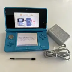 Nintendo 3DS 本体 水色 充電器付き　タッチペン