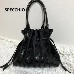 【SPECCHIO】トートバッグ アコーディオン巾着 ブラック