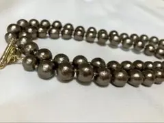 自由区　コットンパール　ネックレス　メタリックブラウンゴールド系