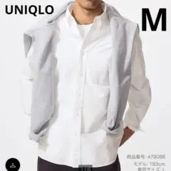 UNIQLO オックスフォードシャツ　M ホワイト　長袖　清潔感　少し透け感