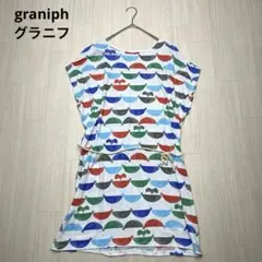 ● graniph グラニフ　クジラ　総柄　チュニック　夏　F