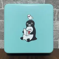ぴーちゃんと私とチーバくん缶　さかざきちはる　水色/ミントブルー