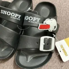 新品未使用スヌーピーSNOOPY ジュニアサンダル19㎝ブラック