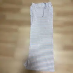 ストライプタイトスカート グレー(グレージュ)とオレンジ